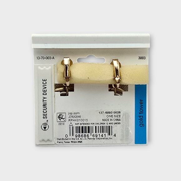 Liz Claiborne Gold Silver Double Hoop Clip-On Earrings NWT – Retro 80s 90s - Picture 5 of 7